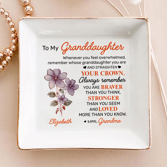 To My Granddaughter | Personalized Jewelry Dish