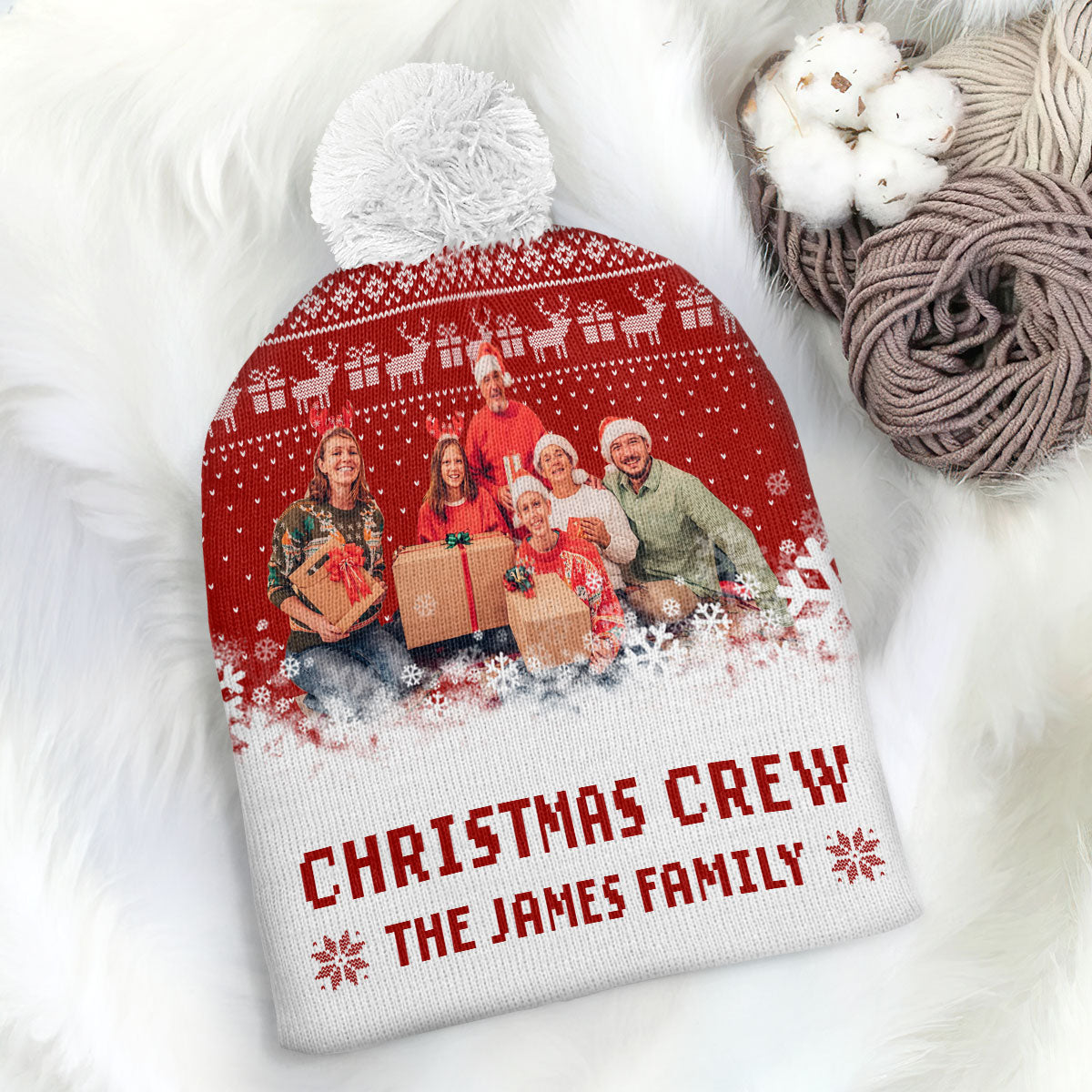 Christmas Crew Bobble | Personalized Bobble Beanie Hat JSBBHPL2532L