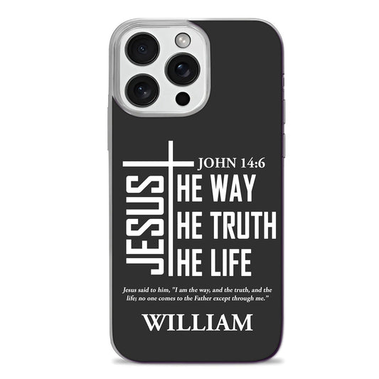 Jesus The Way The Truth The Life | Personalized Clear Silicone Phone Case