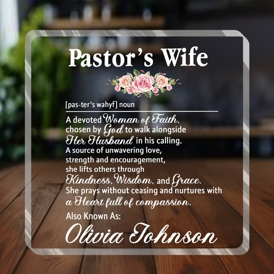 For Pastor’s Wife | Personalized Custom Shaped Squared Acrylic Plaque