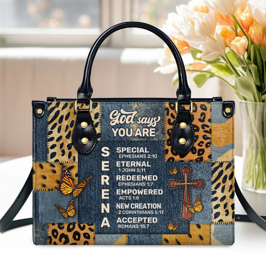 God Says You Are | Personalized Leather Handbag