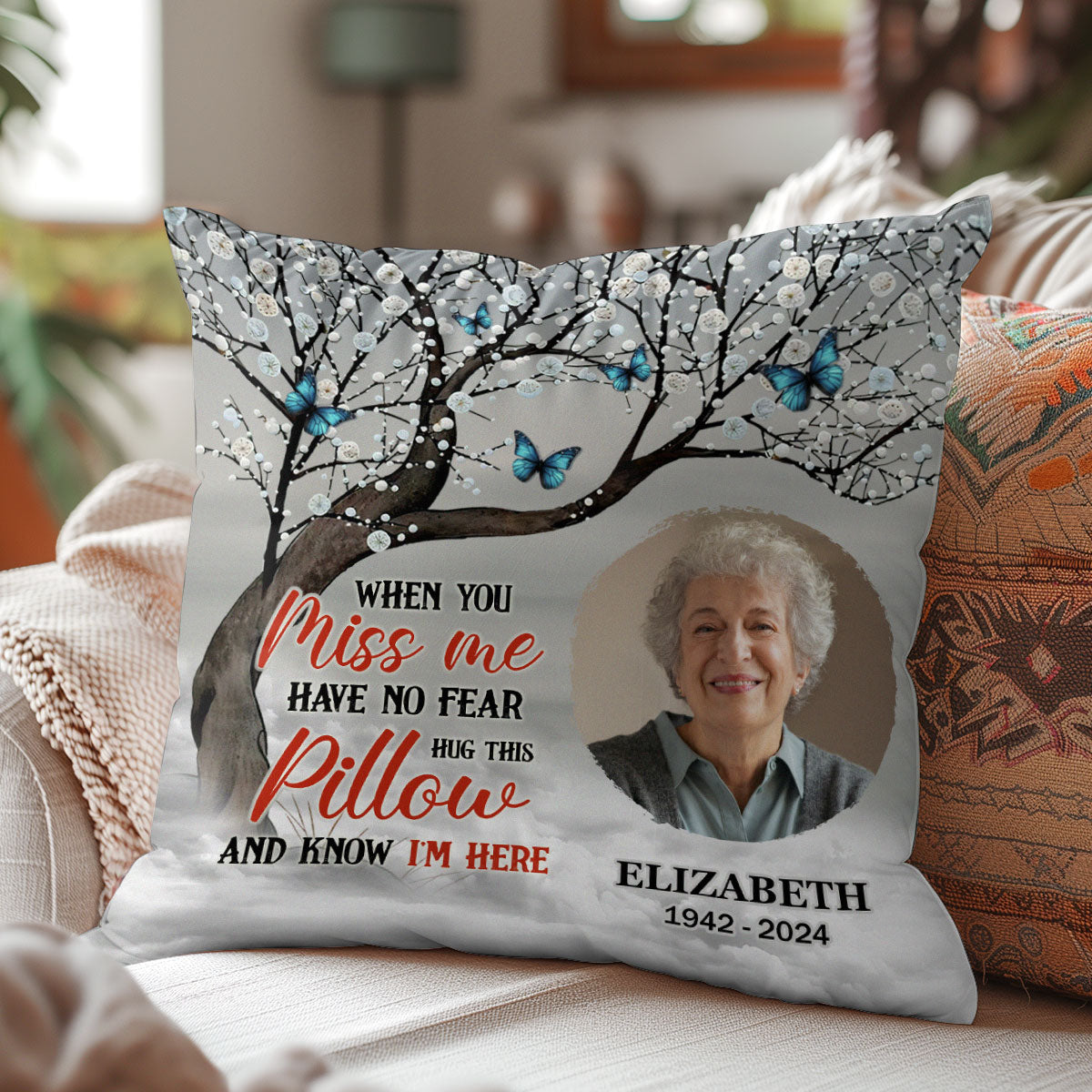 Hug This Pillow And Know I'm Here | Personalized Crystal Velvet Pillow