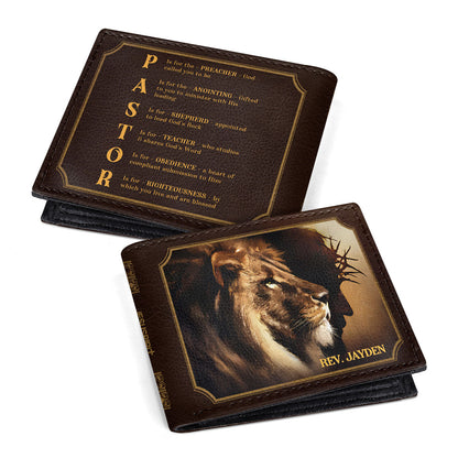 Pastor Preacher Anointing Shepherd Teacher Obedience Righteousness | Personalized Folded Wallet For Men JSLFWPL2326L