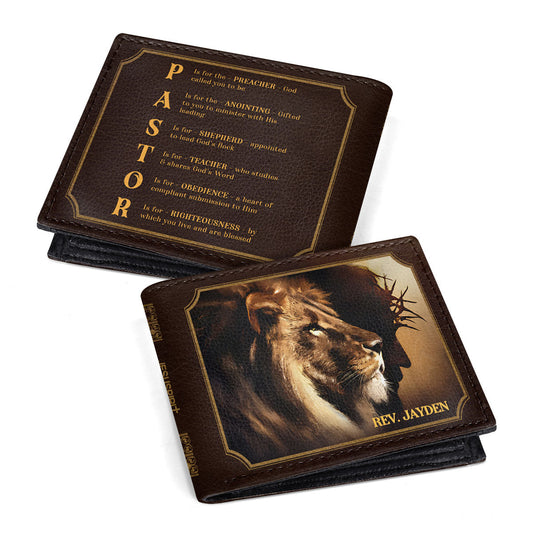 Pastor Preacher Anointing Shepherd Teacher Obedience Righteousness | Personalized Folded Wallet For Men JSLFWPL2326L