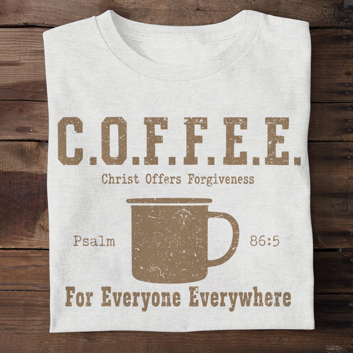 Coffee Christ Offers Forgiveness |  2D Unisex T-shirt