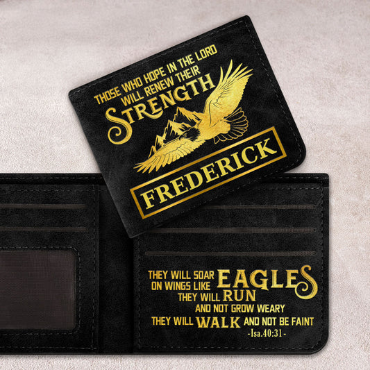 But Those Who Hope In The Lord Will Renew Their Strength | Personalized Classic Leather Wallet