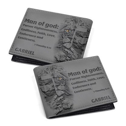 Man Of God | Personalized Folded Wallet For Men JSLFWPN2769M