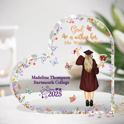God Is Within Her She Will Not Fall | Personalized Custom Shaped Squared Acrylic Plaque