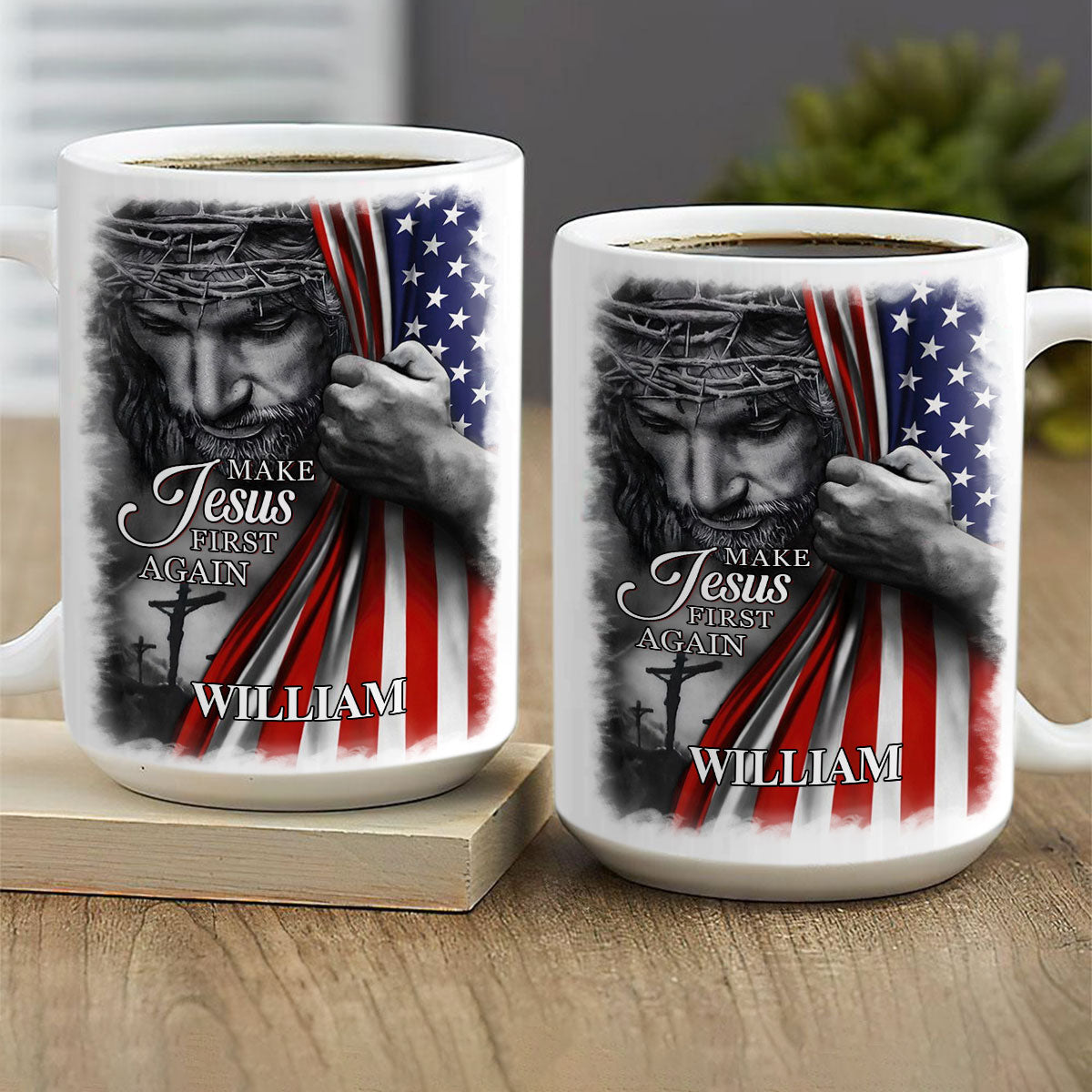 Make Jesus First Again | Personalized White Ceramic Mug