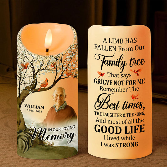 A Limb Has Fallen From Our Family Tree | Personalized Flameless LED Candle