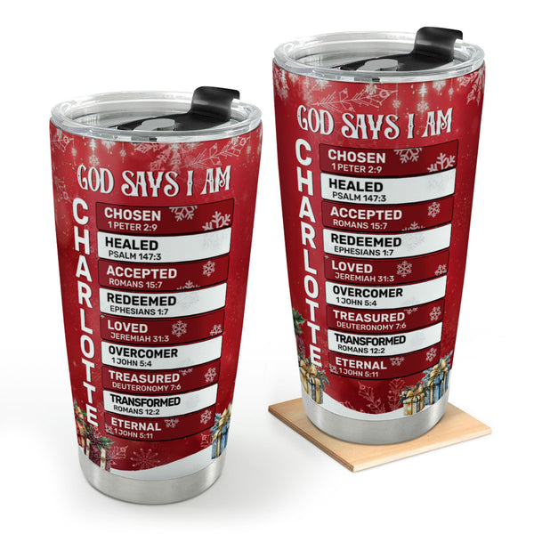 Personalized Serenity Prayer Stainless Steel & Leather Tumbler
