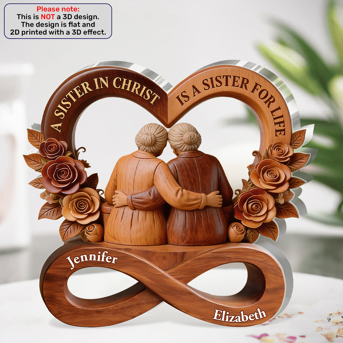 A Sister In Christ Is A Sister For Life | Personalized Custom Shaped Acrylic Plaque
