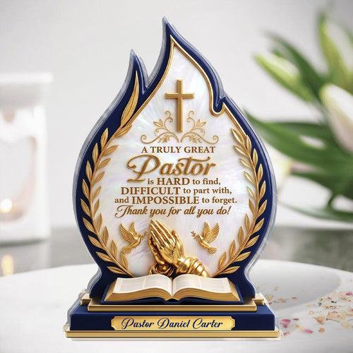 Pastor Of Faith | Personalized Custom Shaped Acrylic Plaque