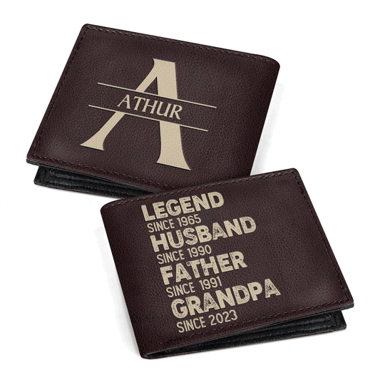 Legend Husband Father Grandpa | Personalized Folded Wallet For Men JSLFWH861