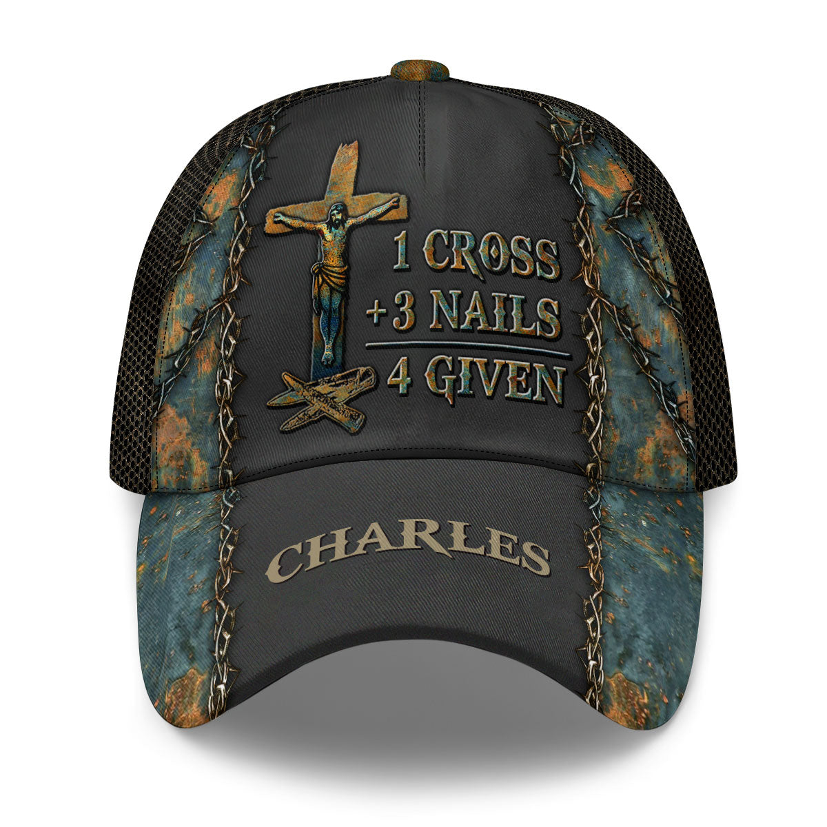 1 Cross 3 Nails 4 Given | Personalized Classic Cap