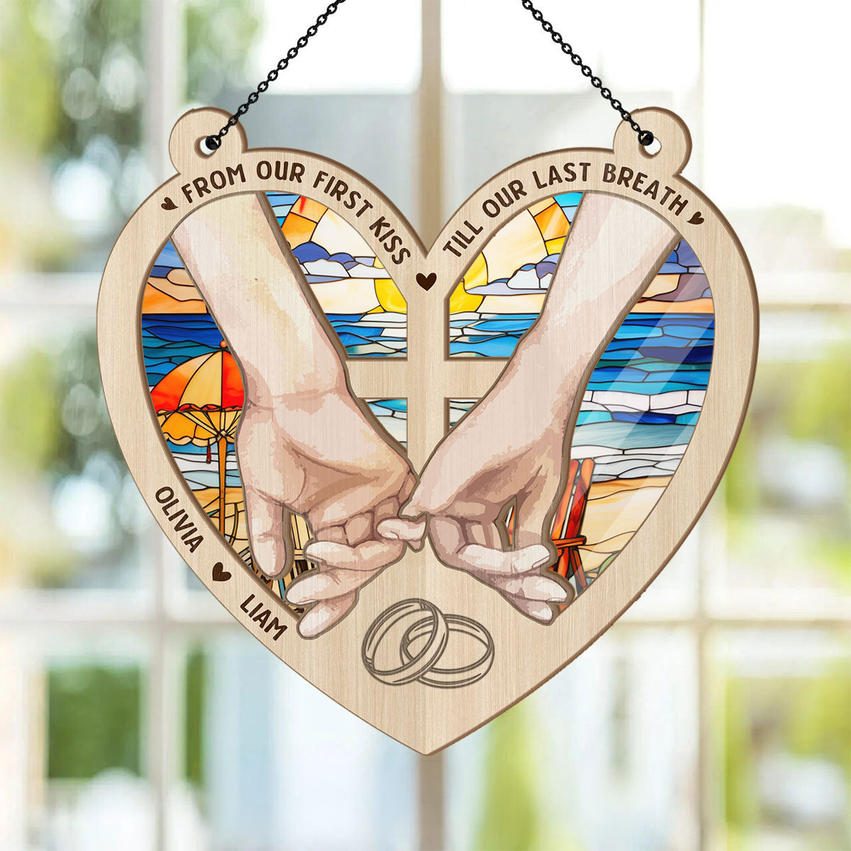 From Our First Kiss | Personalized Window Hanging Suncatcher JSWHSCHLPA1504D