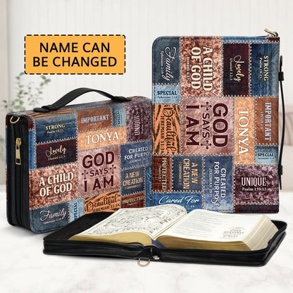 Jesuspirit | Personalized Leather Bible Cover | God Says I Am BCM793