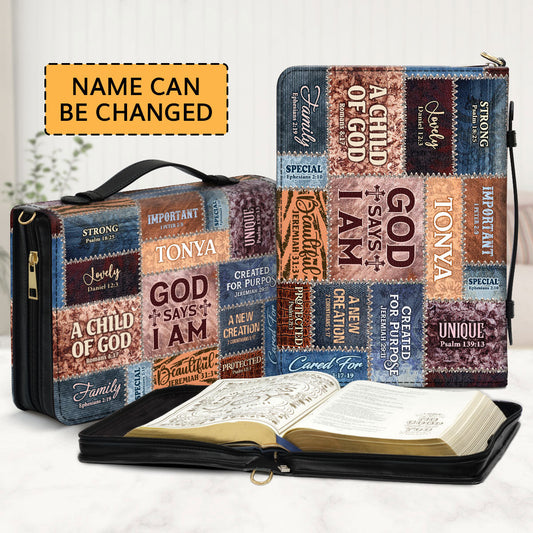 Jesuspirit | Personalized Leather Bible Cover | God Says I Am BCM793