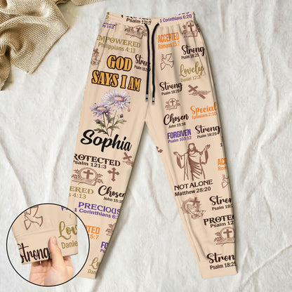 God Says I Am | Personalized Sweatpants