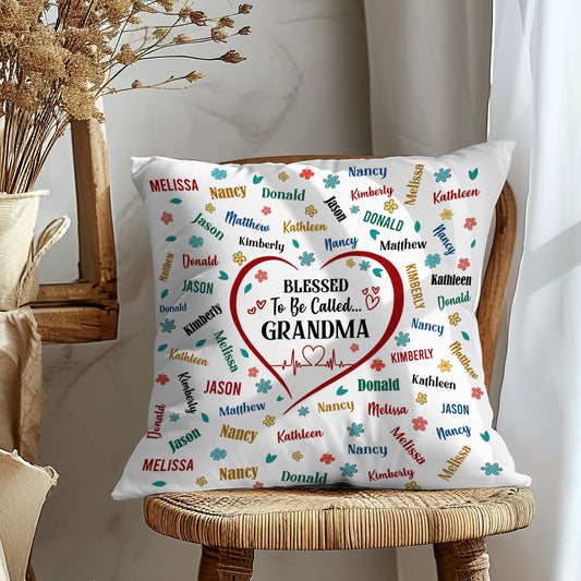 Blessed To Be Called Grandma | Personalized Crystal Velvet Pillow