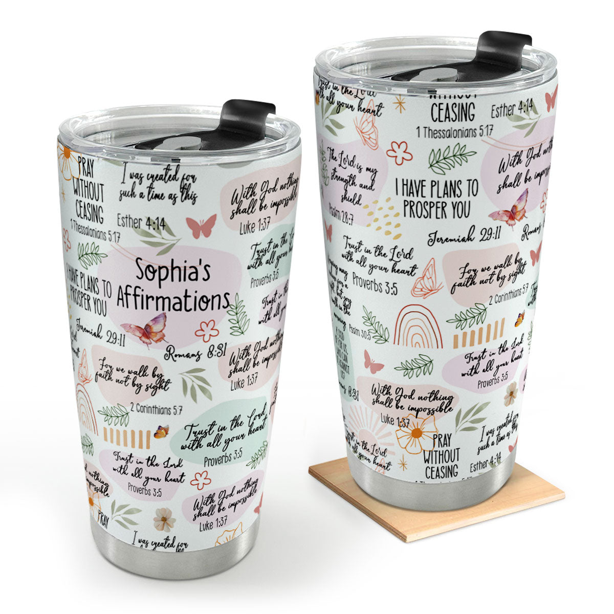 My Faith Affirmation Bible Scripture Verses | Personalized Stainless Steel Tumbler