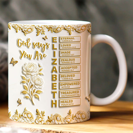 God Says I Am | Personalized Ceramic Coffee Mug