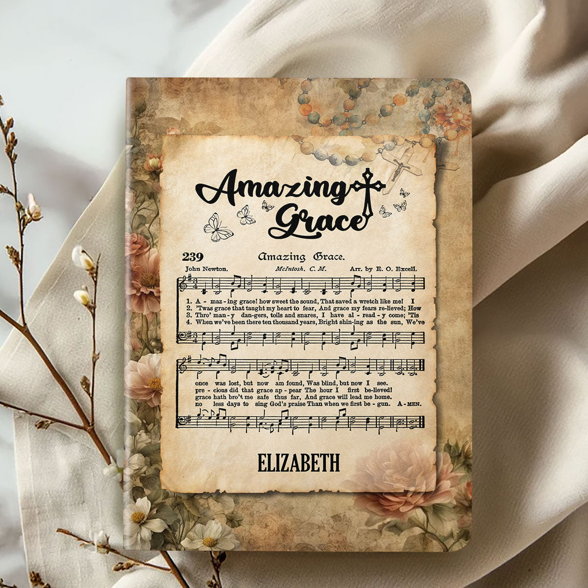 Amazing Grace | Personalized Leather Cover Notebook