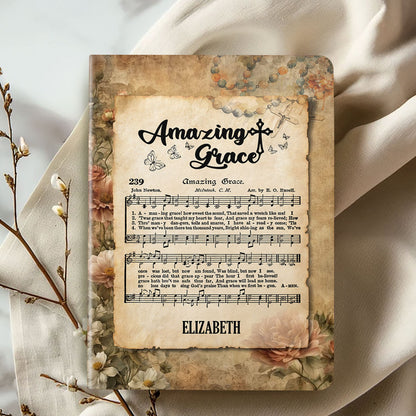 Amazing Grace | Personalized Leather Cover Notebook