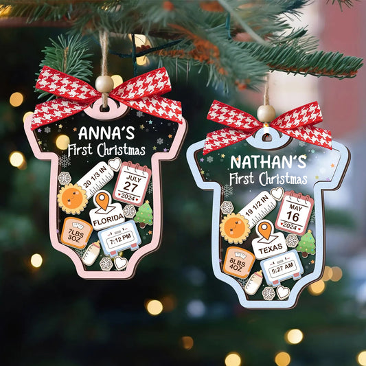 Baby 1st Christmas | Personalized 3 Layered Christmas Shaker Ornament JSCSOLEHA2160L