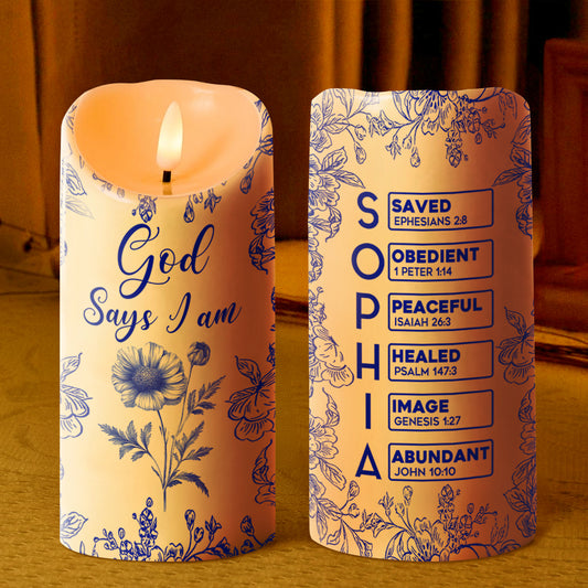 God Says I Am | Personalized Flameless LED Candle