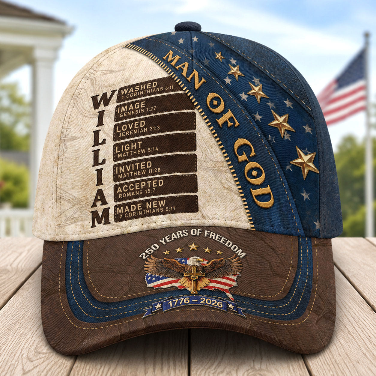 Gift For Dad - Man Of God 250 Years Of Freedom - Personalized Classic ...