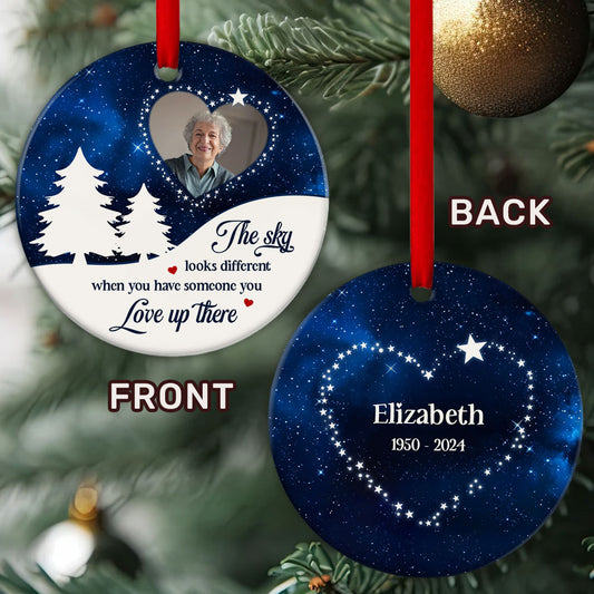 The Sky Looks Different | Personalized Round Shaped Ceramic Ornament JSRSCOHLL2760TA