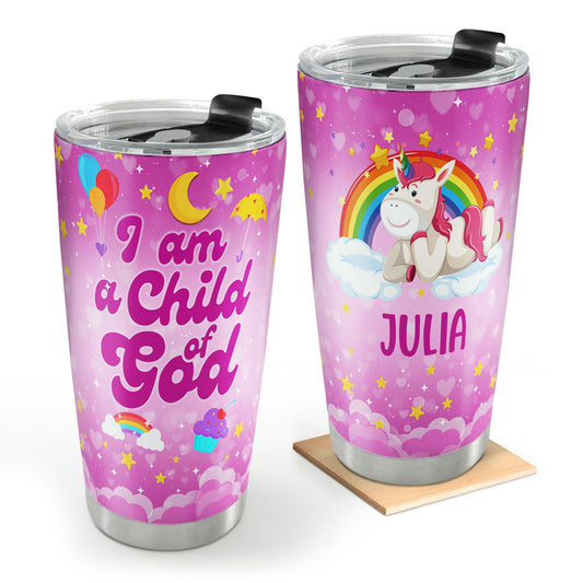 I Am A Child Of God | Personalized Stainless Steel Tumbler For Kids JSSSTH882