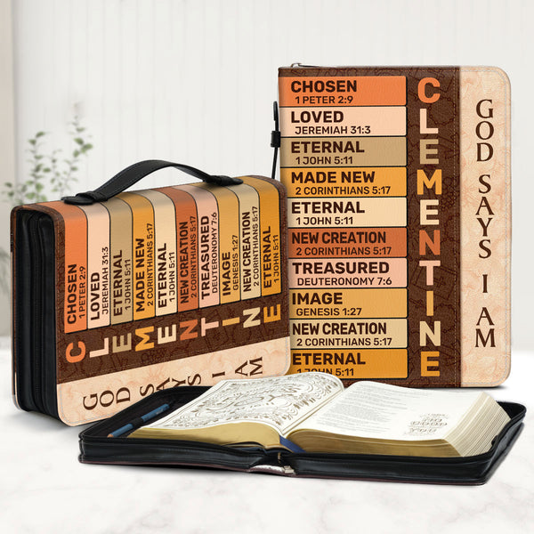 Gift For Women of Faith - God Says I Am - Personalized Bible Cover