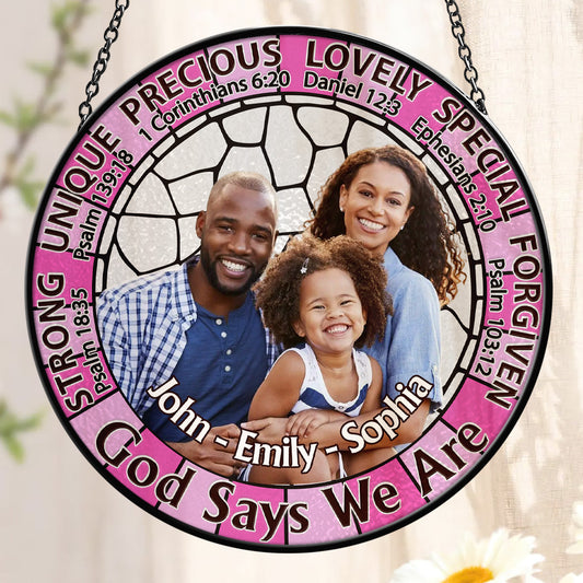 God Says We Are   | Personalized Stained Glass Window Hanging Suncatcher