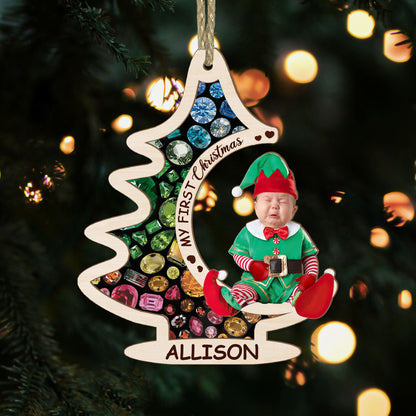 My First Christmas | Personalized Wood & Acrylic Ornament JSWAOPN2687T