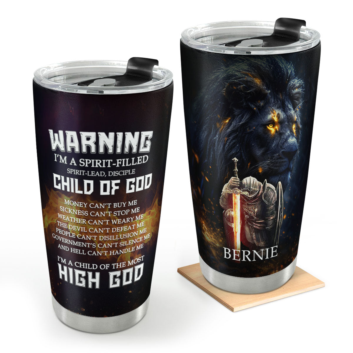 Warning I'm A Child Of God | Personalized Stainless Steel Tumbler JSSSTHLPA1481L