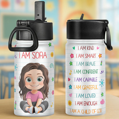I Am A Child Of God | Personalized Kids Stainless Steel Water Bottle