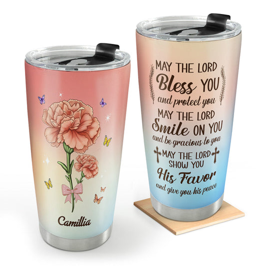 May The Lord Bless You And Protect You | Personalized Stainless Steel Tumbler