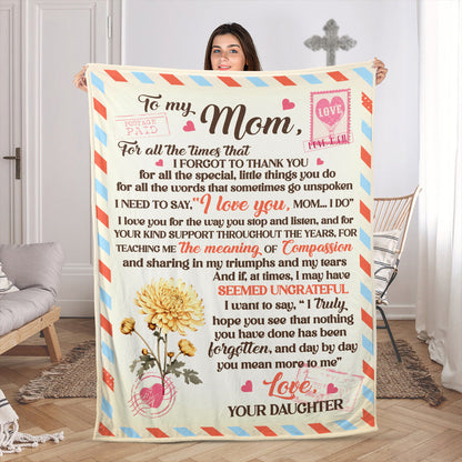 To My Mom My Dad Old Air Mail Blanket | Personalized Fleece Blanket