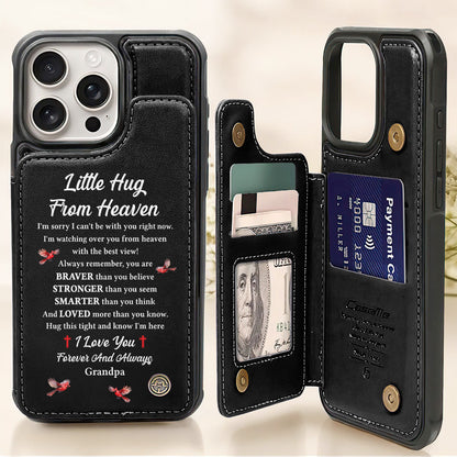 Little Hug From Heaven | Personalized Leather Flip Wallet Phone Case