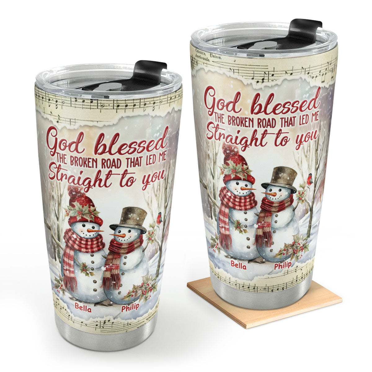 God Blessed The Broken Road That Led Me Straight To You | Personalized Stainless Steel Tumbler