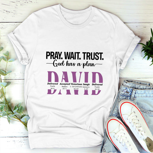 Pray Wait Trust  | Personalized 2D Unisex T-shirt