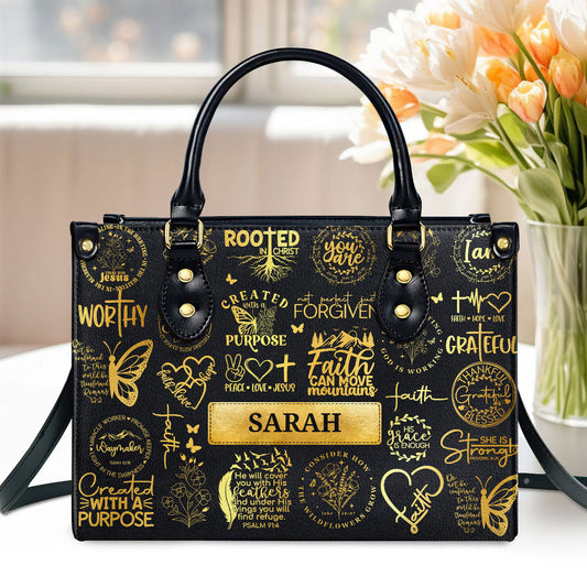 Rooted In Christ | Personalized Leather Handbag