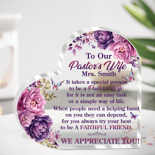 To Our Pastor' Wife | Personalized Custom Shaped Squared Acrylic Plaque