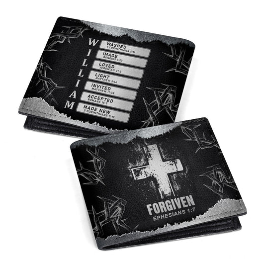 Forgiven Bible Verse | Personalized Folded Wallet For Men