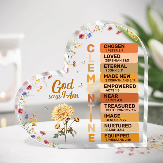 God Says I Am | Personalized Custom Shaped Squared Acrylic Plaque
