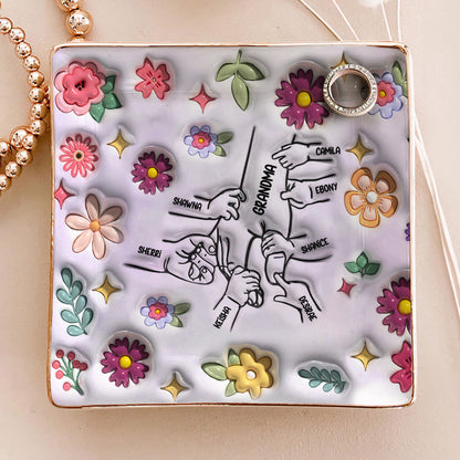 Family Over Everything | Personalized Ceramic Ring Dish Square