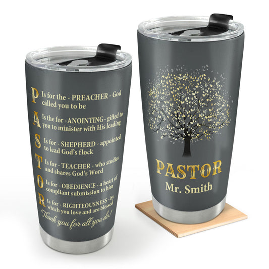 Jesuspirit | Christian Faith Gifts | Stainless Steel Tumbler | Thank You Pastor  SSTNAM1002B