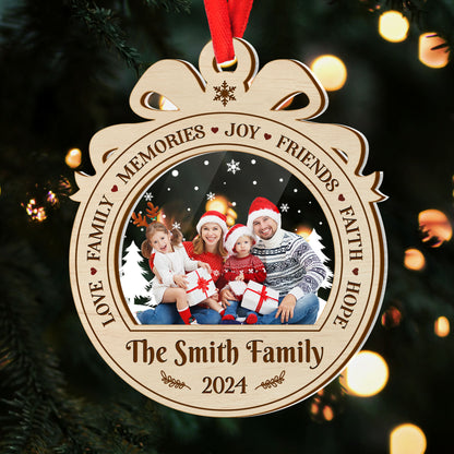 Love Family Joy Faith Hope | Personalized Wood & Acrylic Ornament JSWAOHLL2654TA